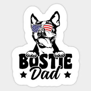 Bostie Dad Patriotic Boston Terrier Dog Lover 4th Of July Sticker